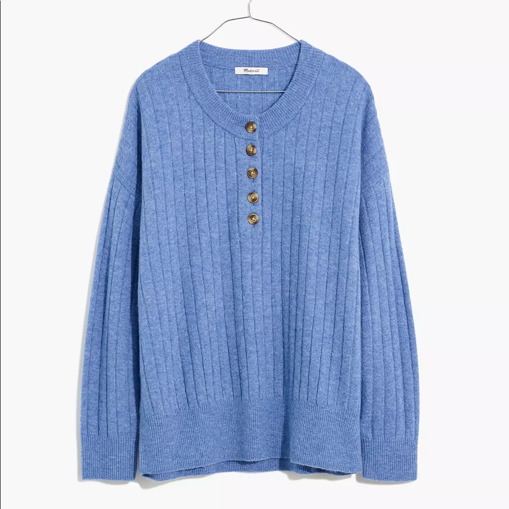 Madewell XS NWT Bowden Henley Sweater in Coziest Yarn